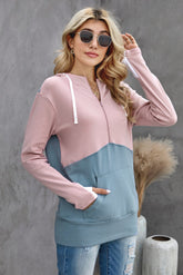 Color block Half Zip Hoodie - Shah S. Sahota